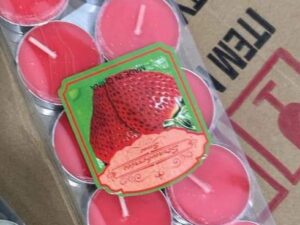 100908 شموع باستي دائرية لون أحمر 10 قطع