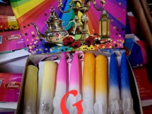 100957 شموع المولد multicolores حجم كبير