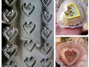 102018 شفاف شكولاطة شكل قلب بابيون 3 قطع