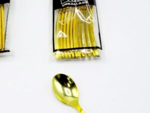 102246 ملاعق بلاستيك لون ذهبي 12 قطعة