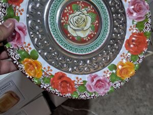 102942 بلاطو موتيف الأزهار شكل دائري  10 قطع