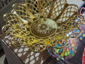 103309 سلة فواكه لون ذهبي