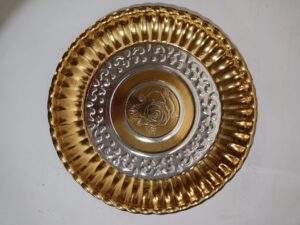 104057 بلاطو ذهبي بالفضي مدور 10 قطع