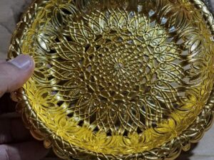 103938 صحن فاكهة لون ذهبي